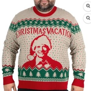 NWT Licensed Christmas Vacation Themed Sweater - Red and Green, Size Small